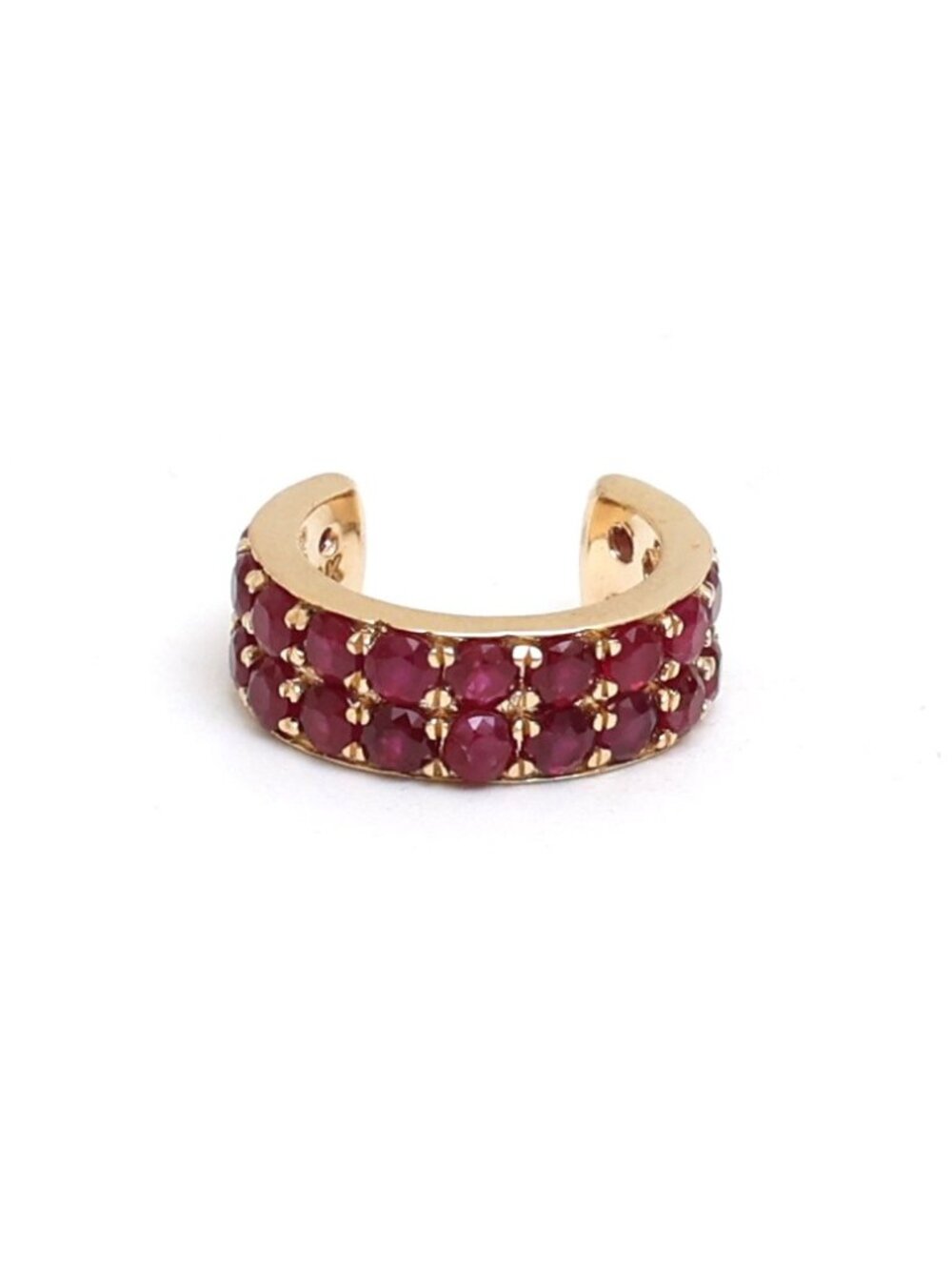 14K Ruby Ear Cuff in Yellow Gold